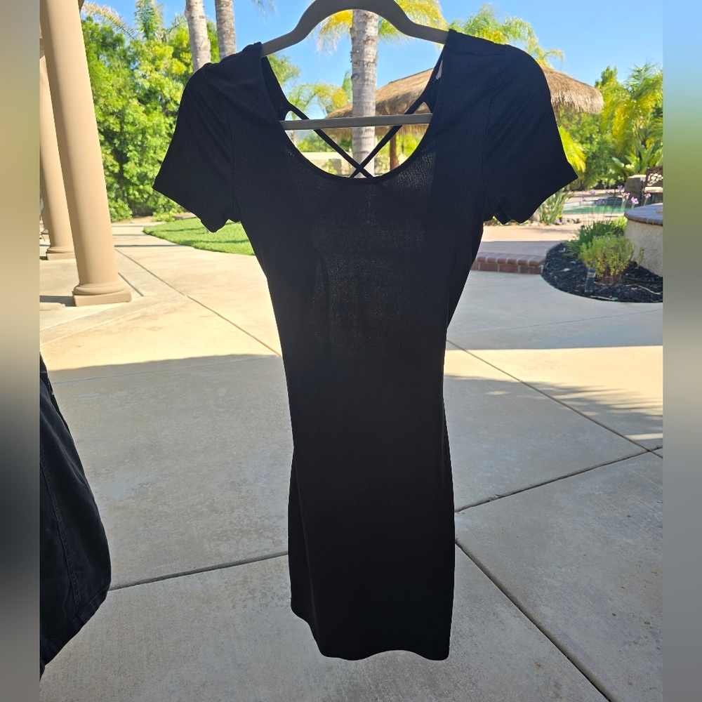 Cotton On Black Bodycon Dress Sleeveless Scoop Neck